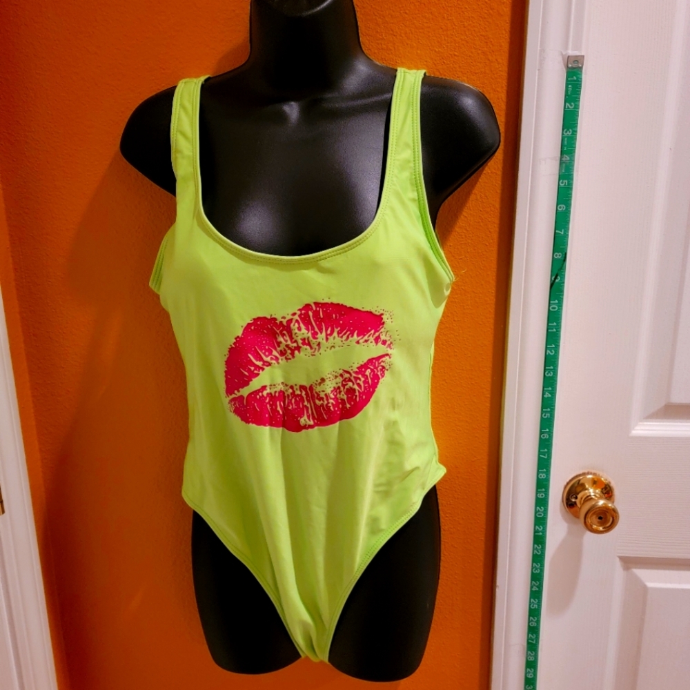 Super cute neon green swimsuit